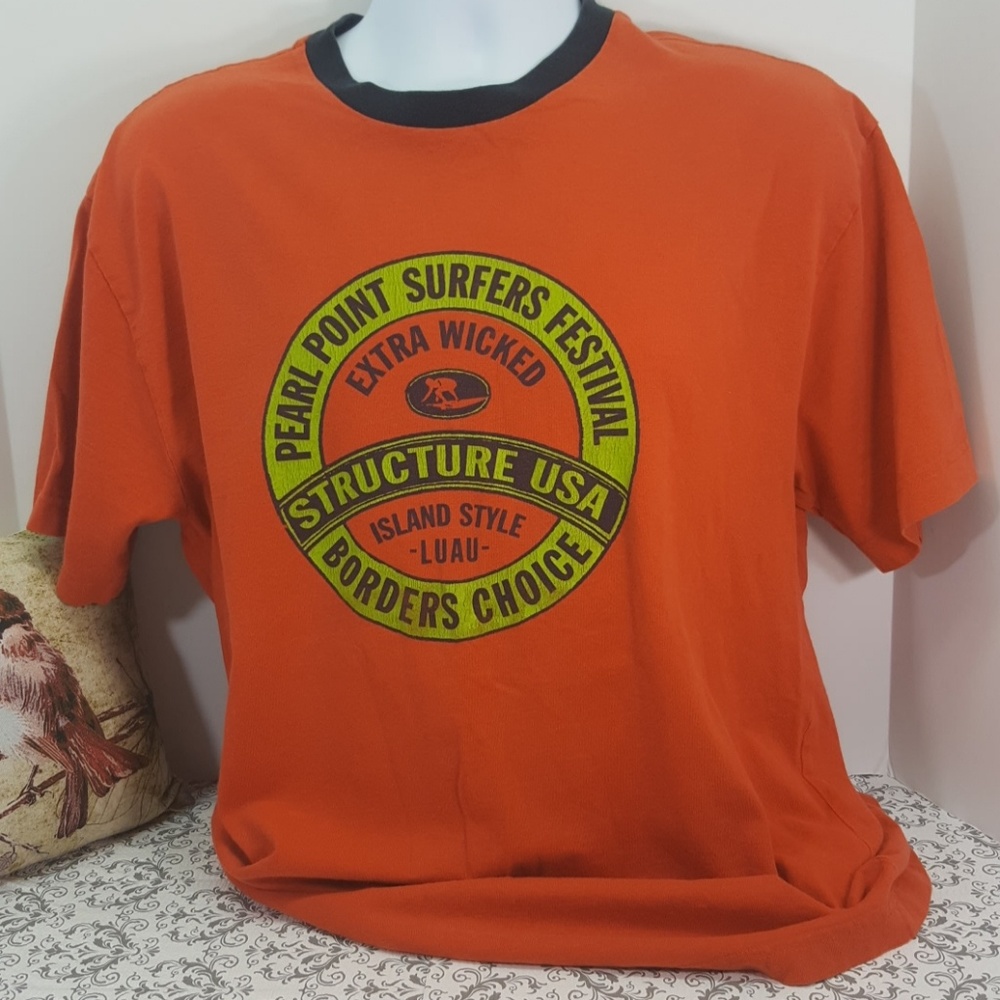 Vintage Structure Surfing T Shirt Orange M item#13